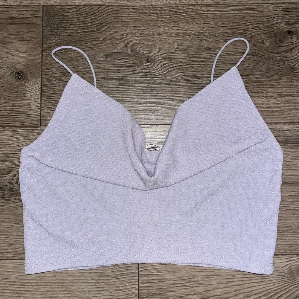 Sparkly lilac crop top